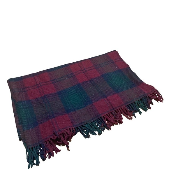 MADE in Scotland 100% Wool Vintage Hudson’s Bay Plaid Throw 60x42 - Picture 4 of 6